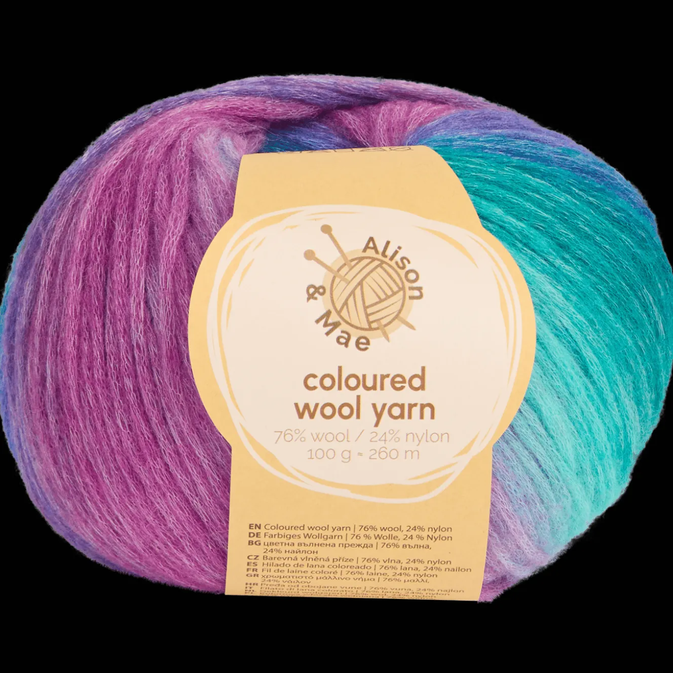 Alison & Mae gekleurd wolgaren