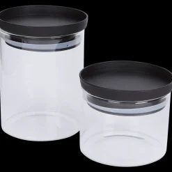 Glazen voorraadpottenset