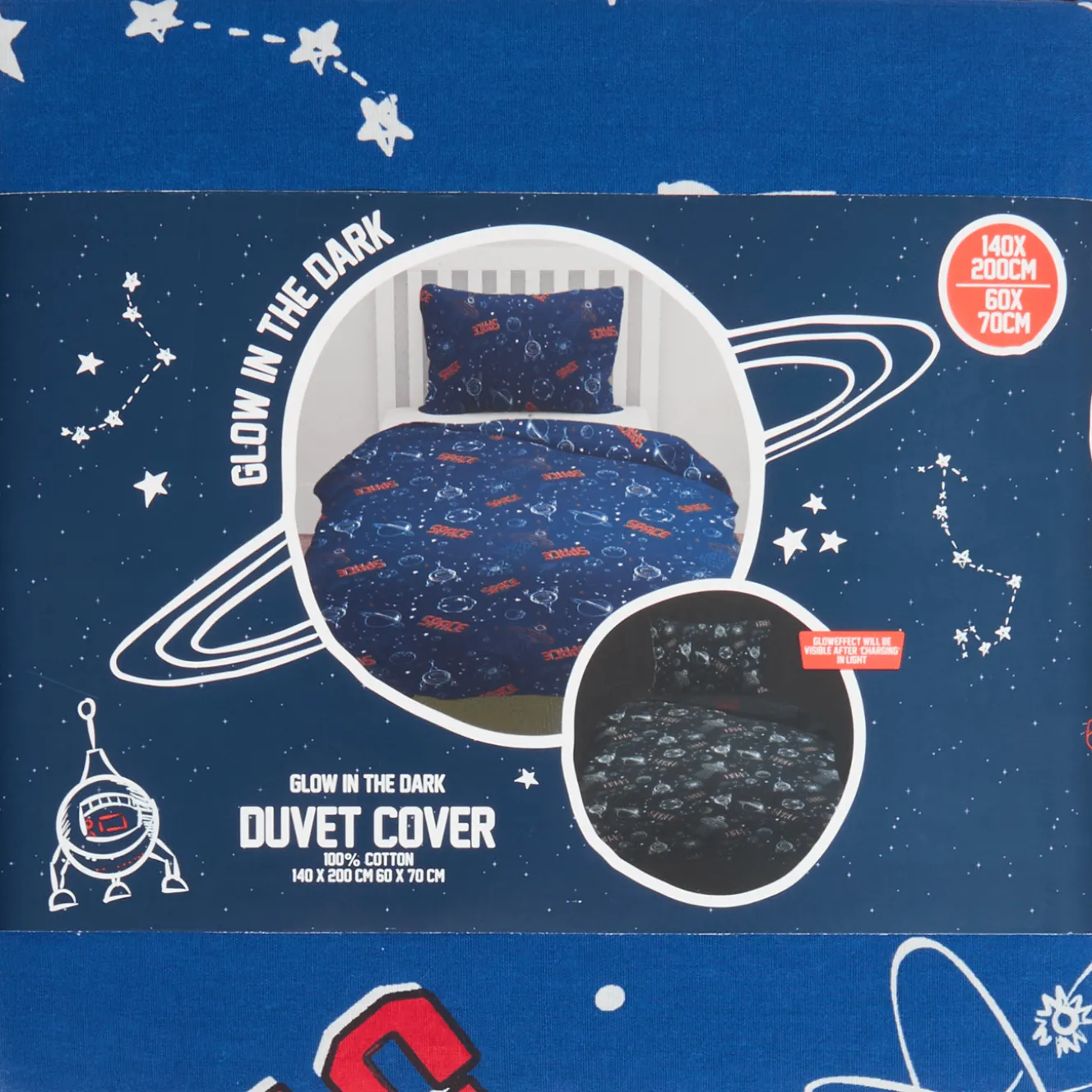 Glow in the dark dekbedovertrek