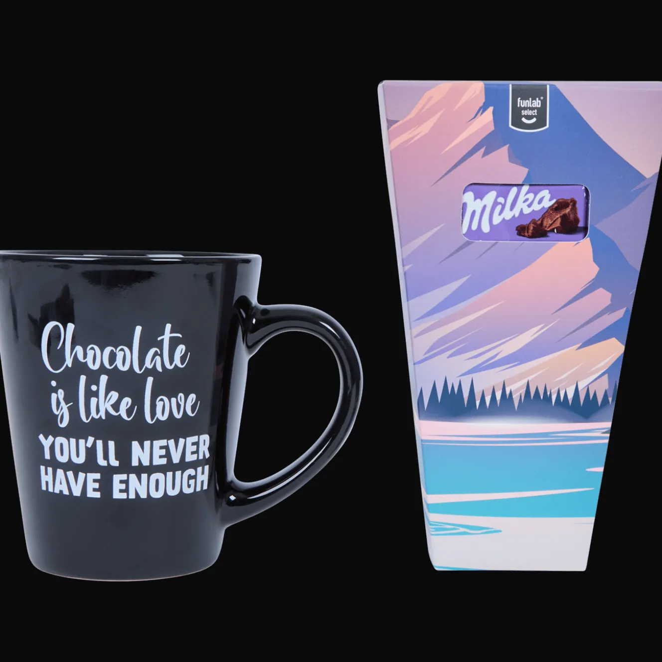 Mok met chocolade en cacao