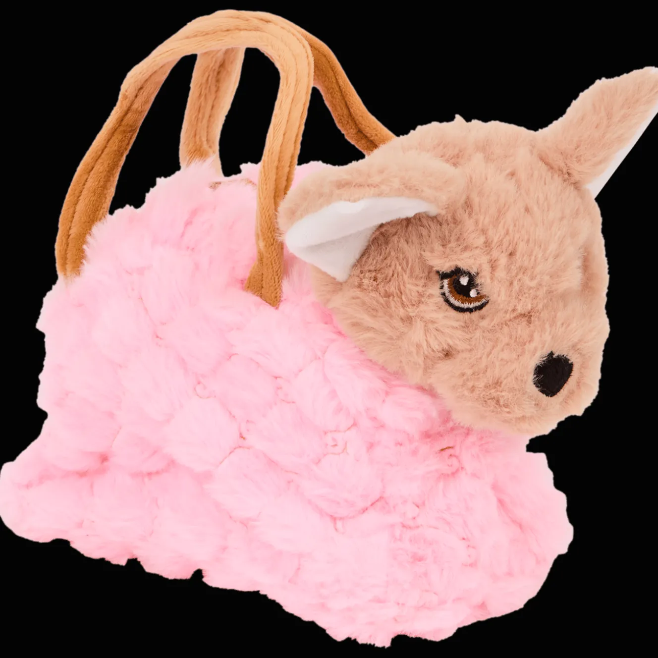 Pluchen hond in handtas