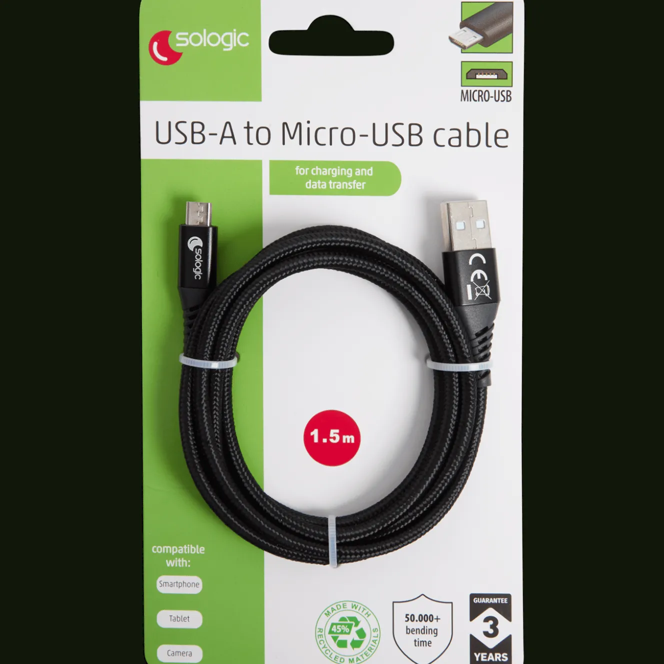 Sologic laad- en datakabel micro-USB