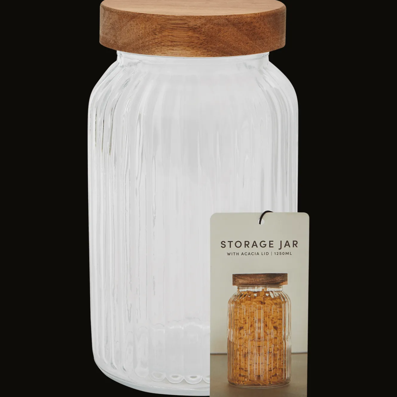 Voorraadpot met houten deksel