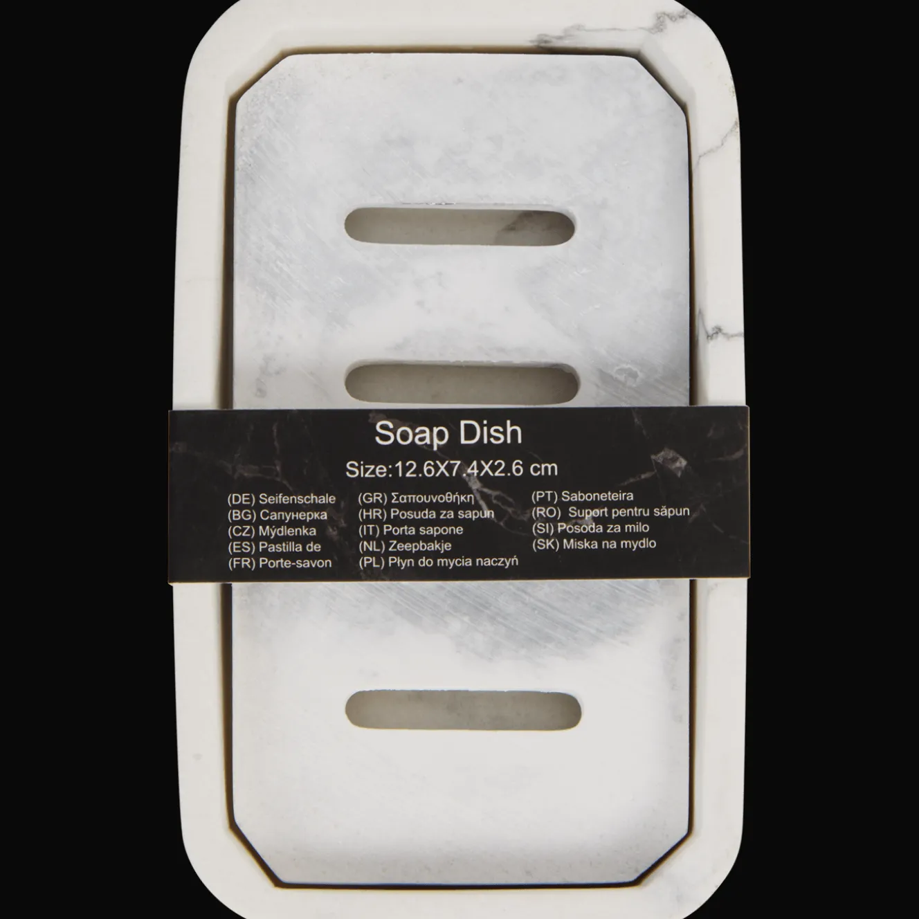 Zeepblokhouder met marmerprint